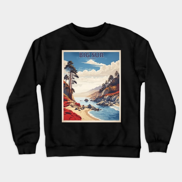 Big Sur California United States of America Tourism Vintage Poster Crewneck Sweatshirt by TravelersGems